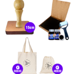 Carimbo Personalizado 15x15cm para Tecido com Carimbeira e Tinta