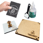 Carimbo Personalizado 8x8cm para Plástico com Carimbeira e Tinta - Imagem 2