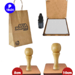 02 Carimbos C/ Sua Logo 10x10 + 5x5 + Almofada + Tinta