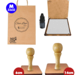 02 Carimbos C/ Sua Logo 14x14 + 6x6 + Almofada + Tinta